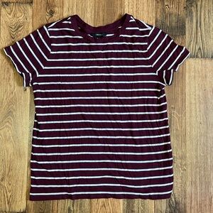 Small Red and White Striped Forever 21 T-Shirt